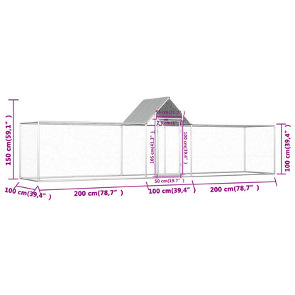 Vidaxl Gallinero Acero Galvanizado 5x1x1,5 M_5