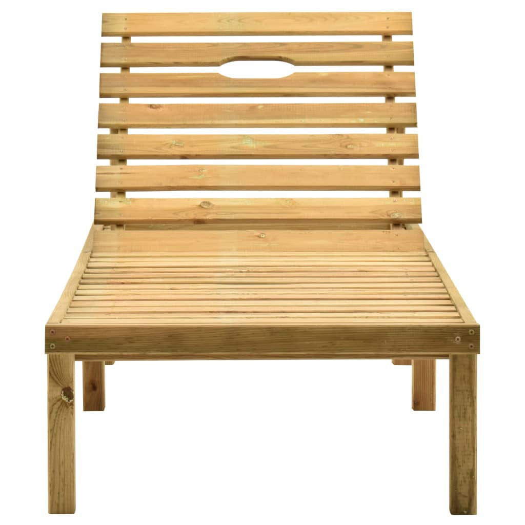 Vidaxl Tumbona De Jardín Con Mesa Y Cojín De Madera De Pino Impregnada_3