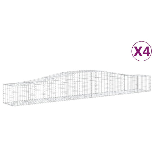 Cestas De Gaviones 4 Uds Forma De Arco Hierro 400x50x40/60 Cm_0