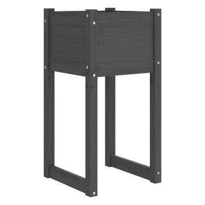 Jardinera 2 Unidades Madera Maciza De Pino Gris 40x40x81 Cm_3