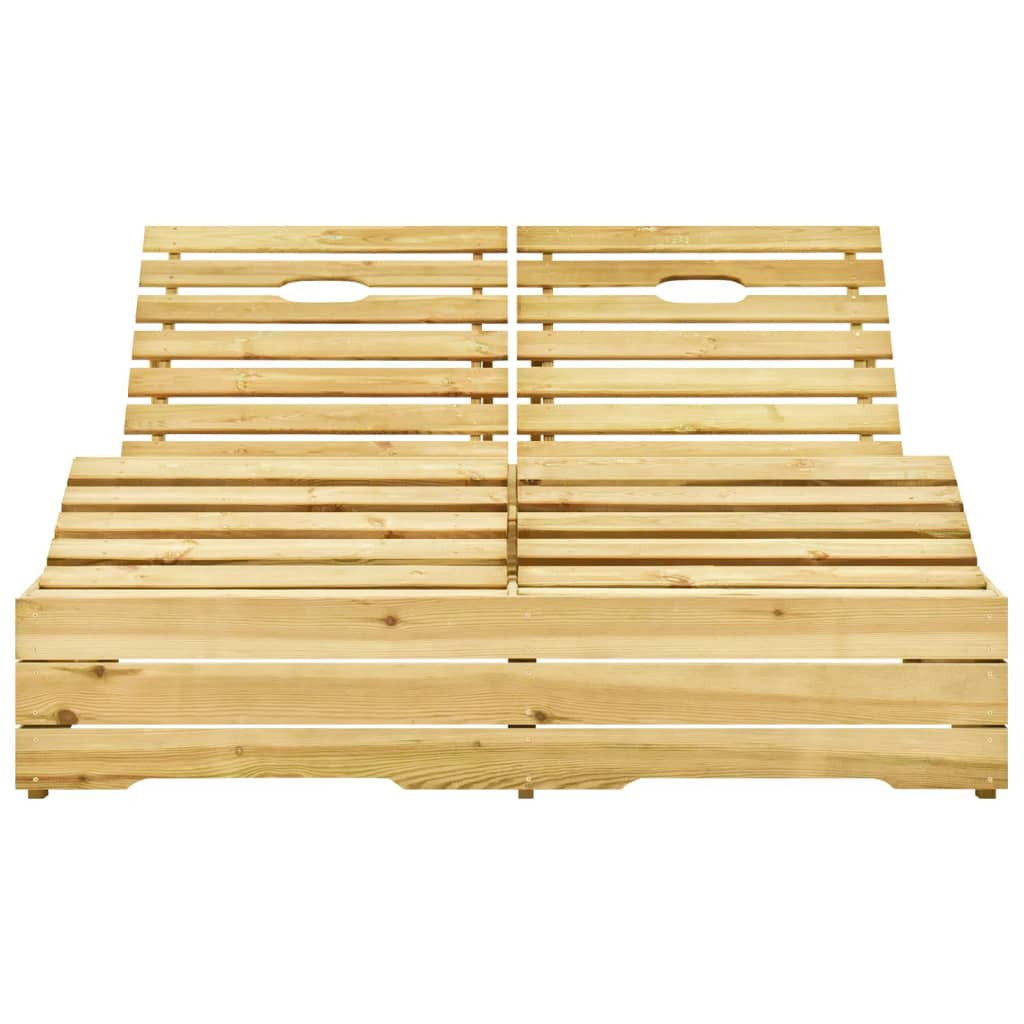 Vidaxl Tumbona Doble Y Cojines Madera De Pino Impregnada_3