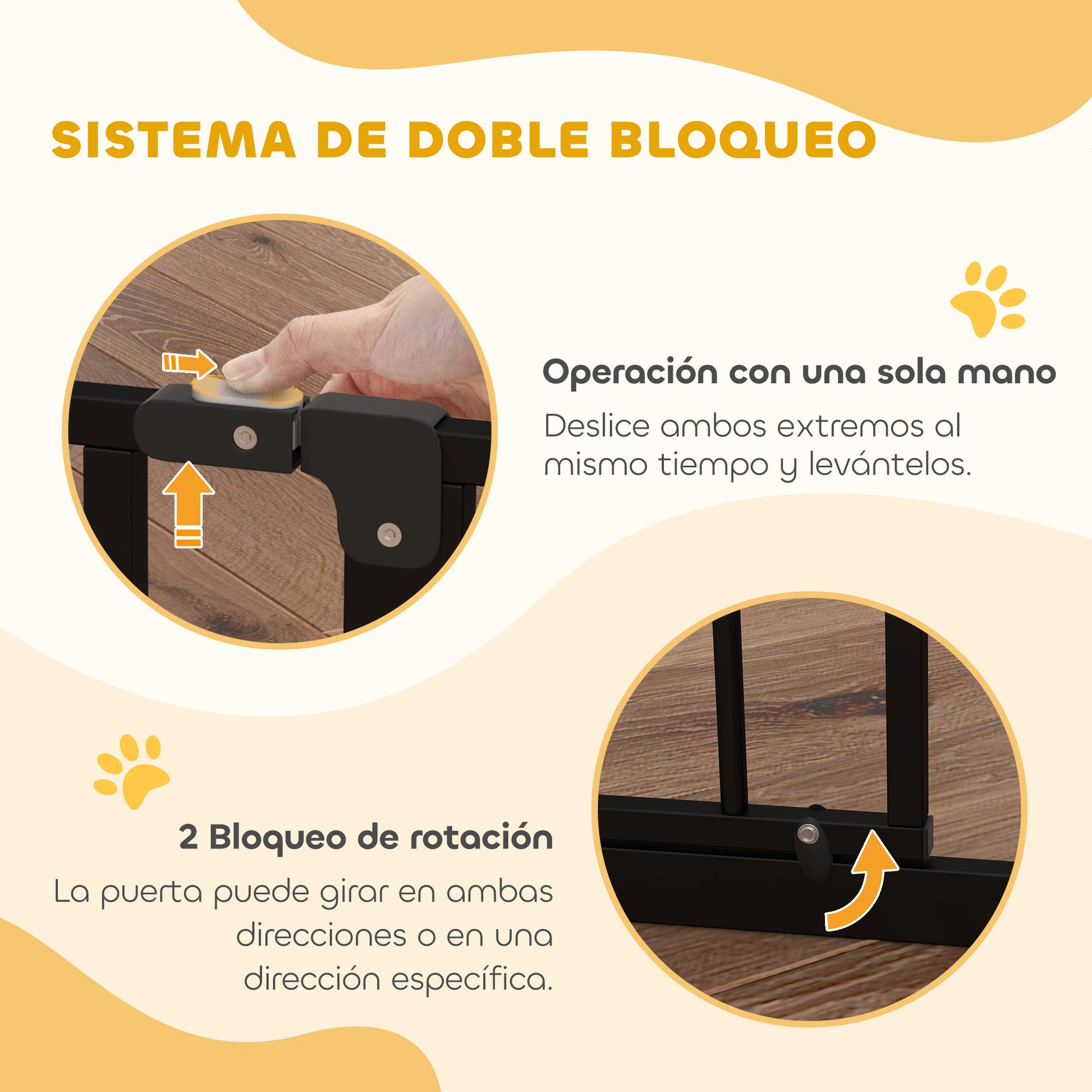Pawhut Barrera De Seguridad Extensible Con 2 Extensiones 75-95x76 Cm Negro_4