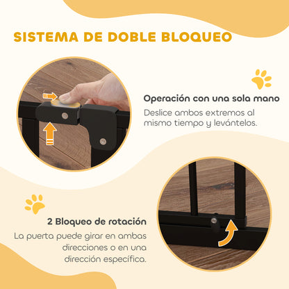 Pawhut Barrera De Seguridad Extensible Con 2 Extensiones 75-95x76 Cm Negro_4