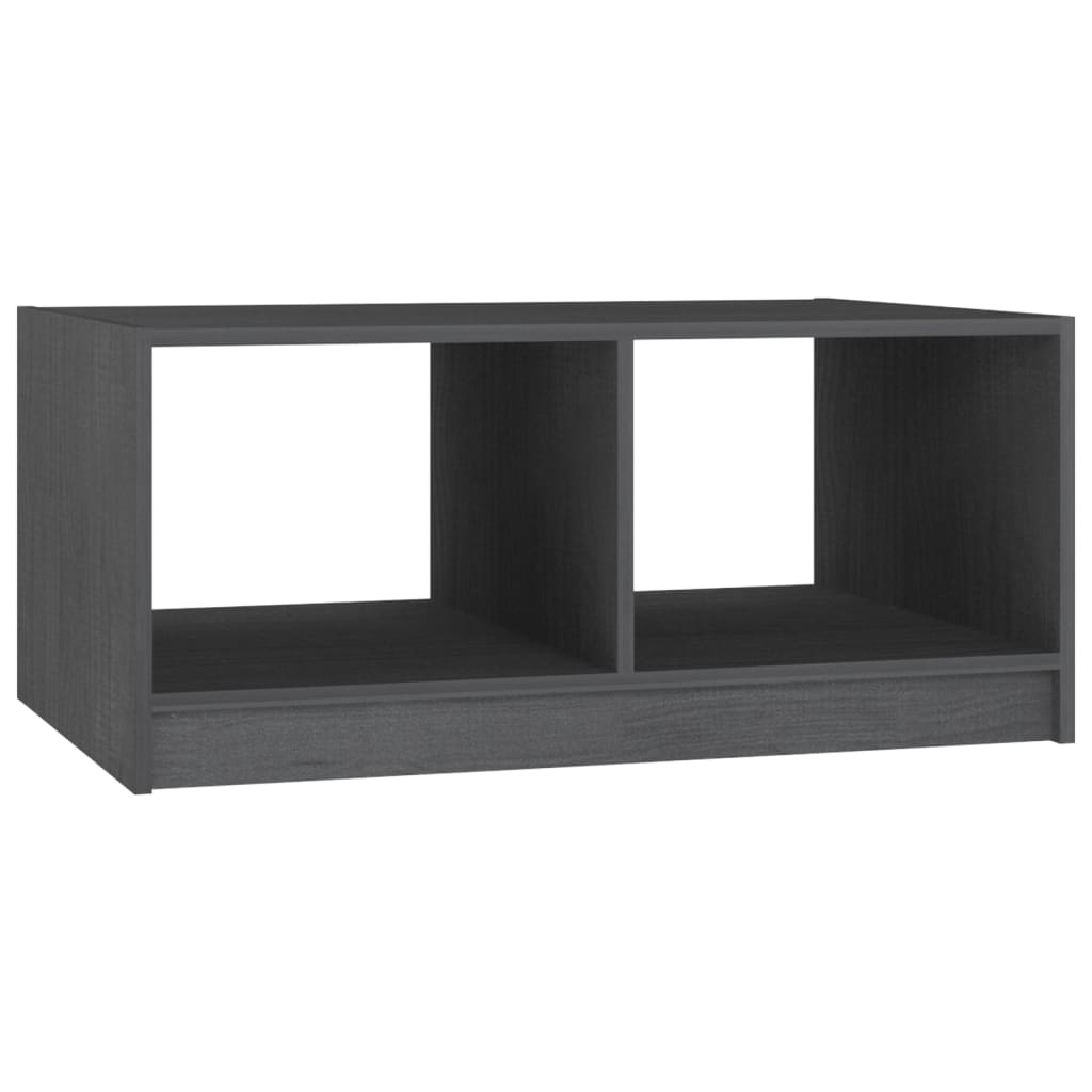 Mesa De Centro De Madera Maciza De Pino Gris 75x50x33,5 Cm_0