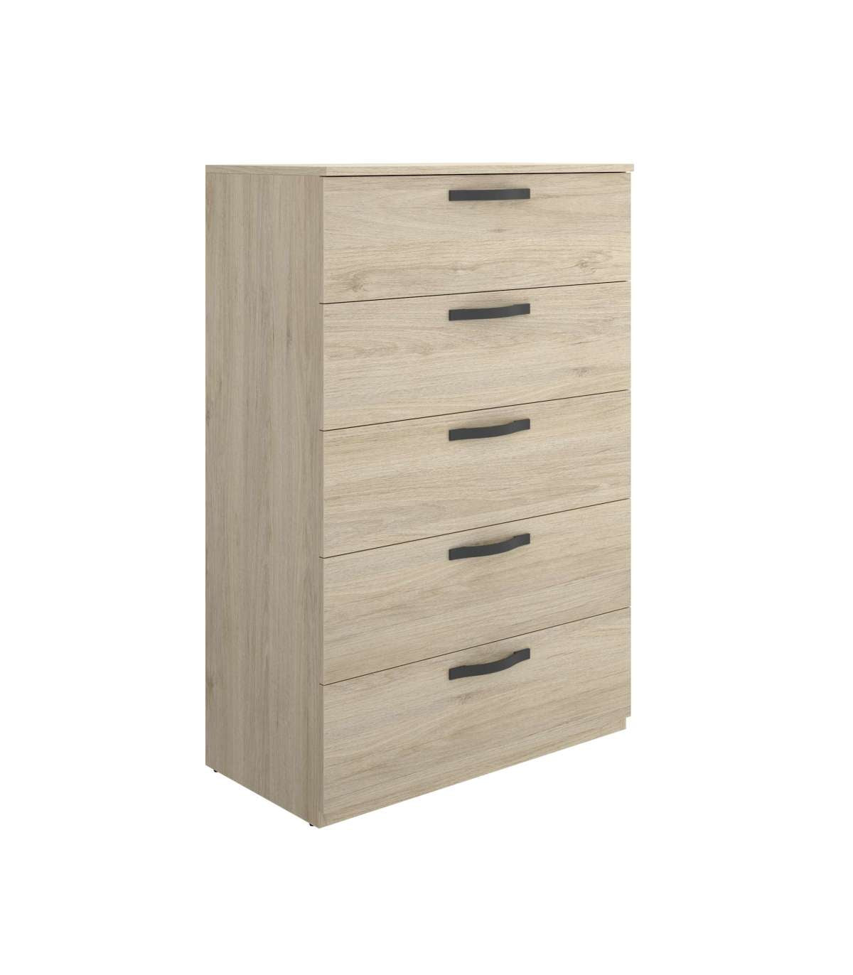 Sinfonier 5 Cajones Jaen, Para Dormitorio Acabado Natural , Medidas: 70.4 Cm (ancho) X 44.7 Cm (fondo) 117 Cm (alto)._1