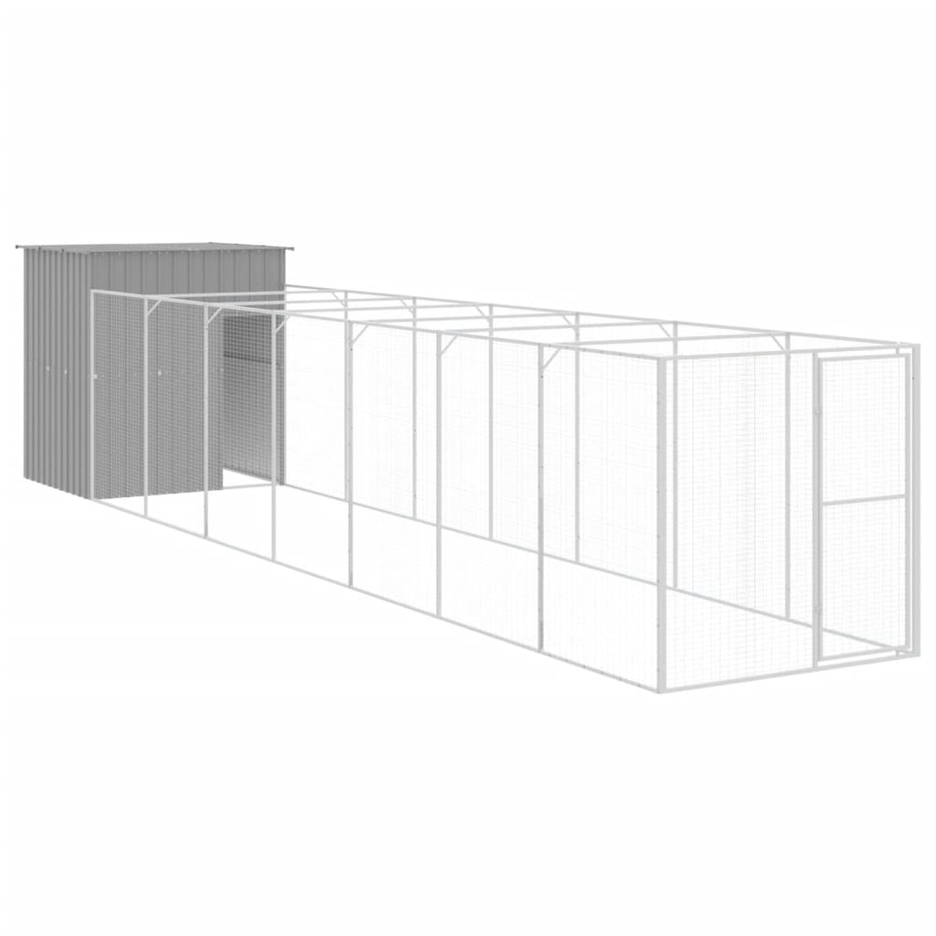 Caseta Perros Corral Acero Galvanizado Gris Claro 165x863x181cm_0
