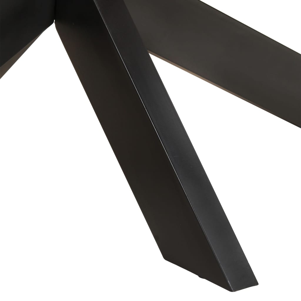 Mesa De Comedor Ovalada Madera Maciza Reciclada 200x100x75 Cm._3