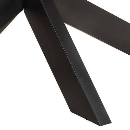 Mesa De Comedor Ovalada Madera Maciza Reciclada 200x100x75 Cm._3