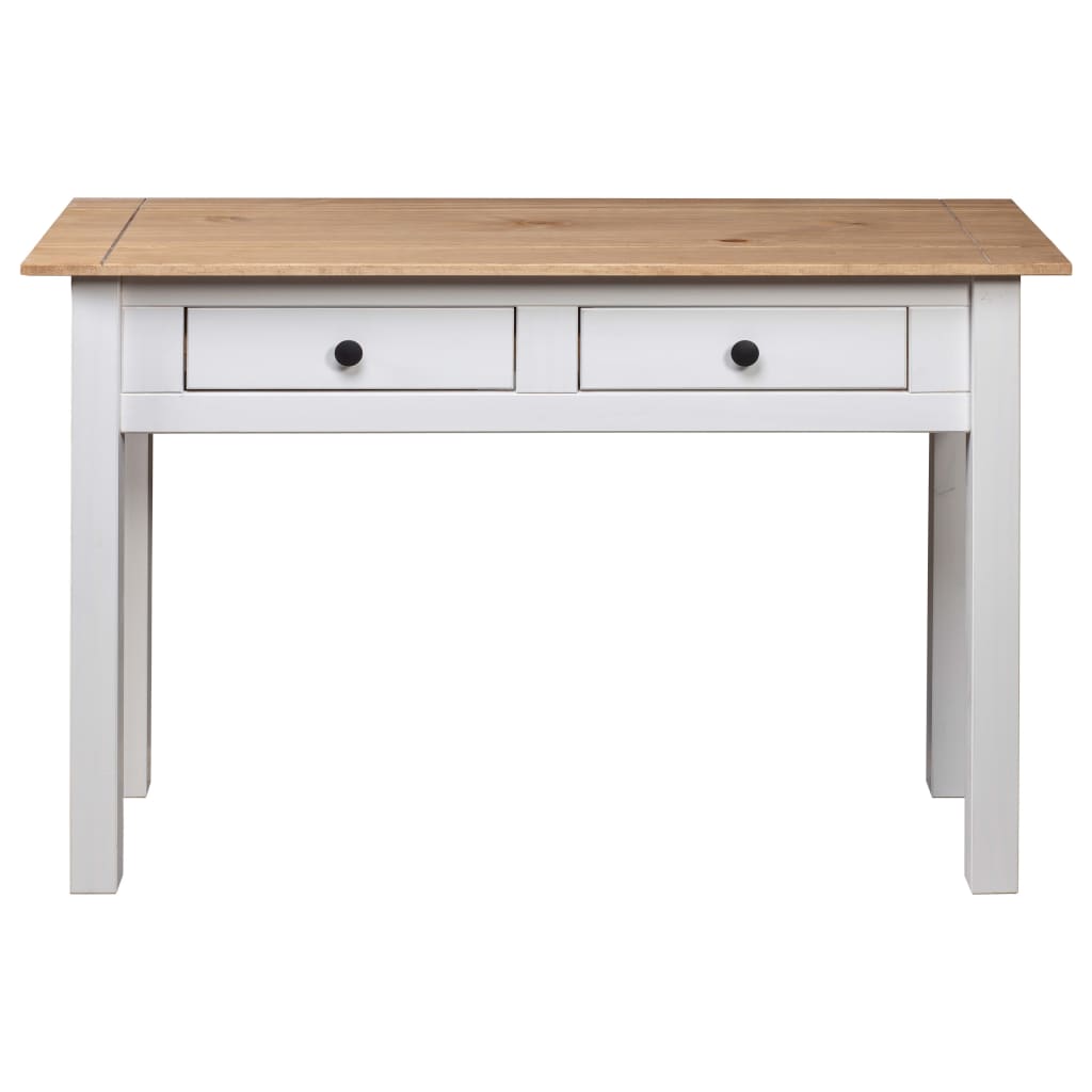 Mesa Consola Madera Maciza Pino Panamá Blanco 110x40x72cm_3
