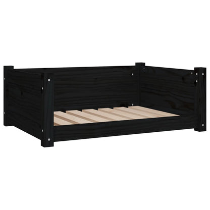 Vidaxl Cama Para Perros Madera Maciza De Pino Negro 75,5x55,5x28 Cm_0