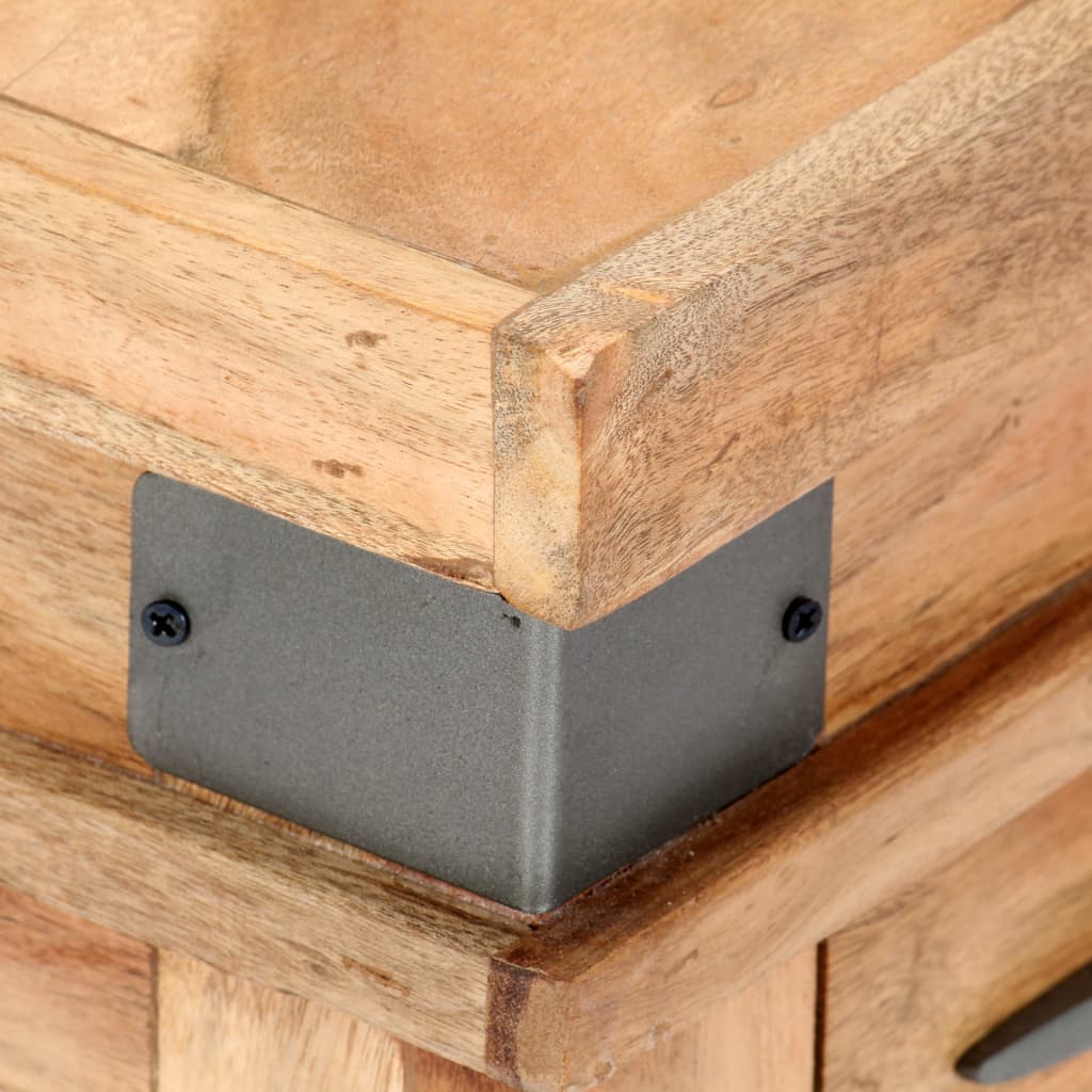 Mesita De Noche De Madera Maciza De Acacia 40x30x51 Cm_3