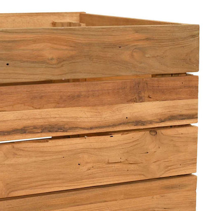 Arriate Elevado Madera De Teca Reciclada Y Acero 50x40x55 Cm_5