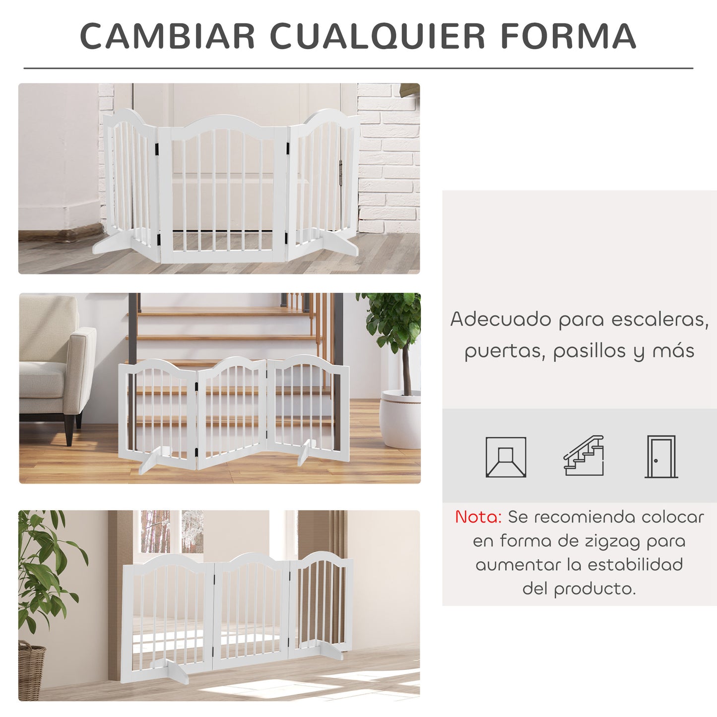 Pawhut Barrera De Seguridad Plegable De Perros Pequeños Con 2 Soportes_3