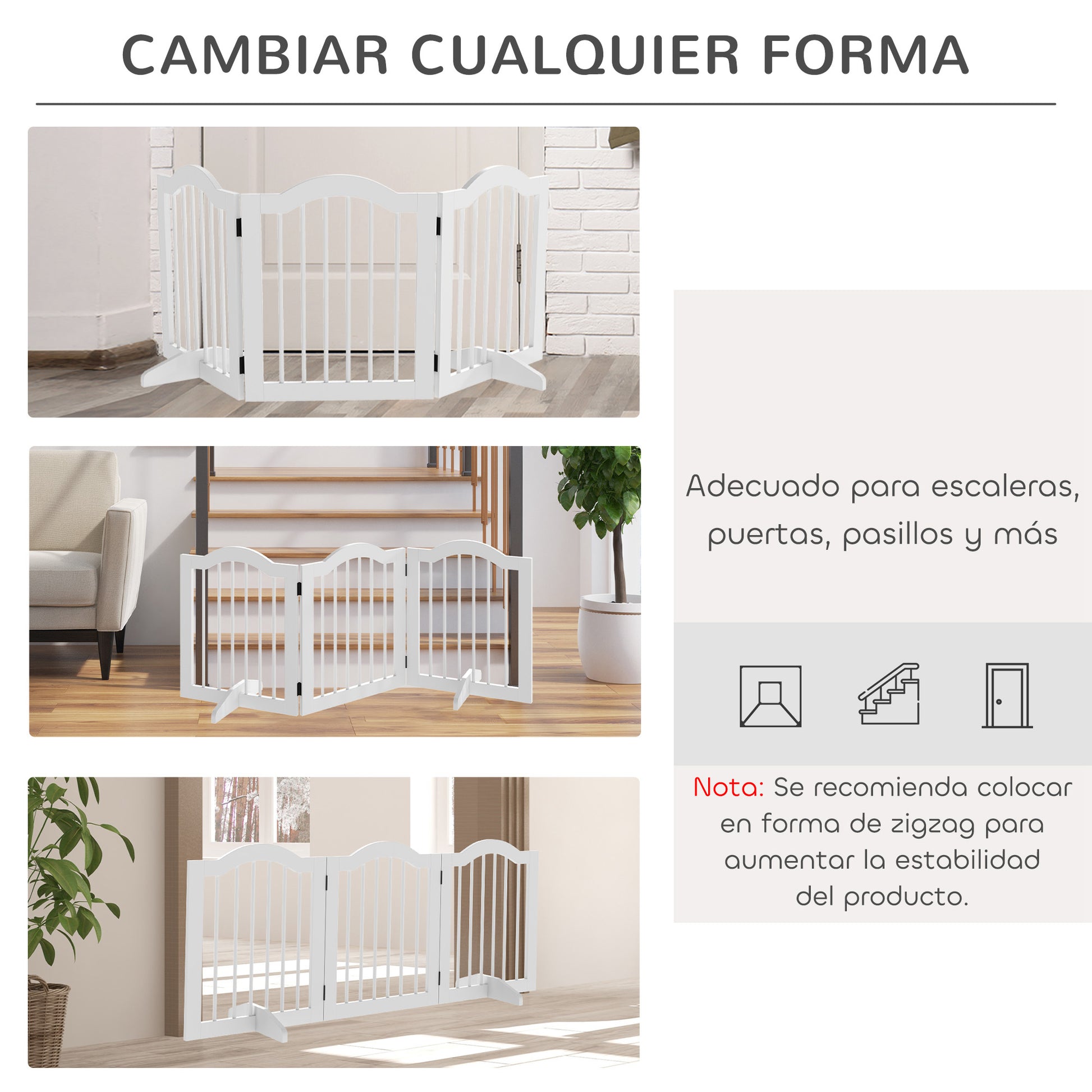 Pawhut Barrera De Seguridad Plegable De Perros Pequeños Con 2 Soportes_3