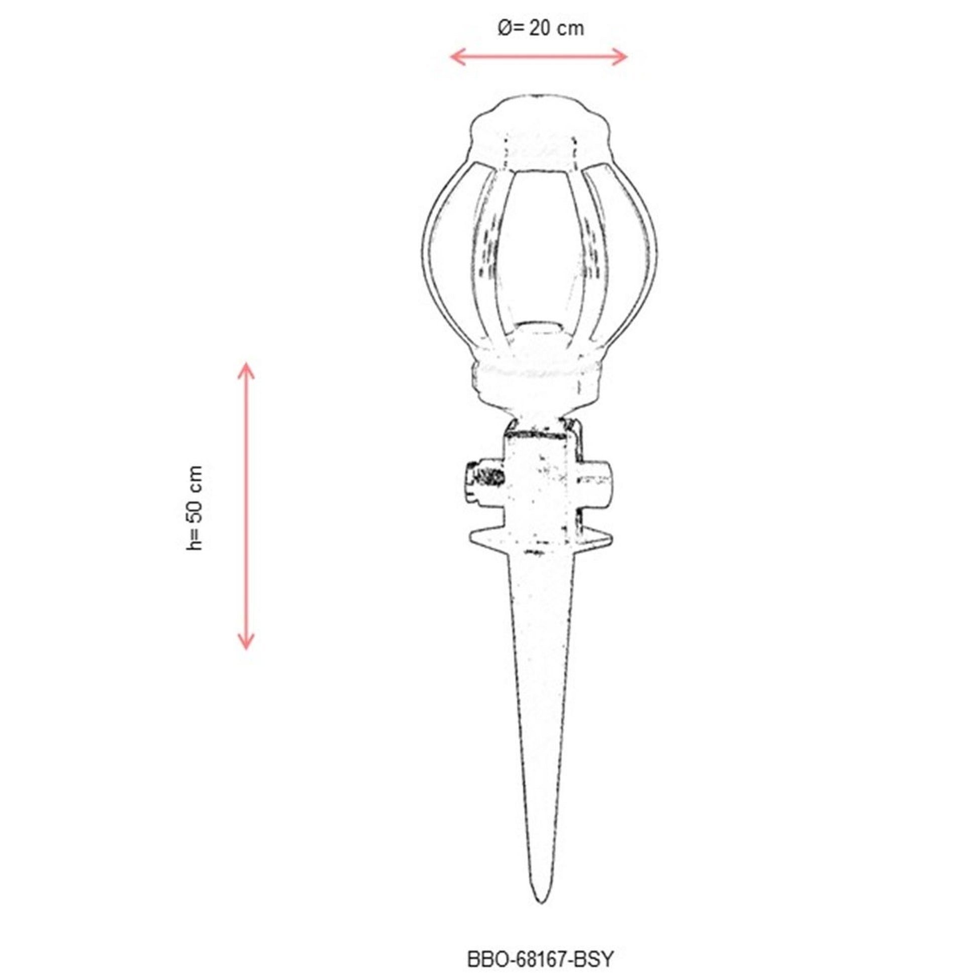 Aplique De Pared Pantalla Oval Para Exterior, Abs , Negro, 20x20x50, Casquillo E 27 Max 60 W_2