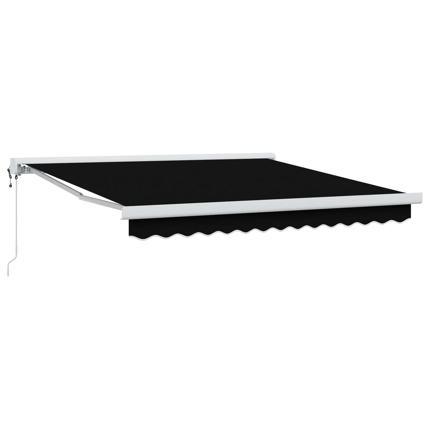 Toldo Retráctil Negro 350 X 250 Cm Tela Y Metal_1