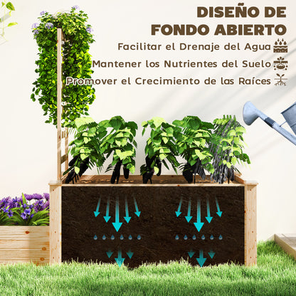 Outsunny Jardinera Exterior Grande De Madera_5