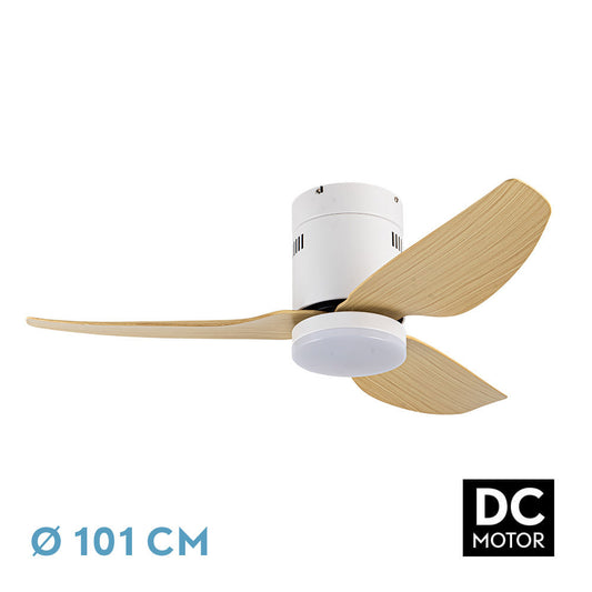 Ventilador Dc Borax 20w Blanco 3 Aspas Haya 6vel. 3000-6500k 2350lm C/remoto, Mem., Timer 27x101x101cm_0