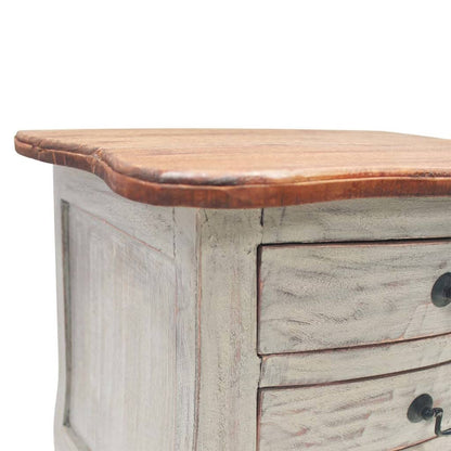 Mesita De Noche De Madera Maciza De Caoba 48x35x64 Cm_2