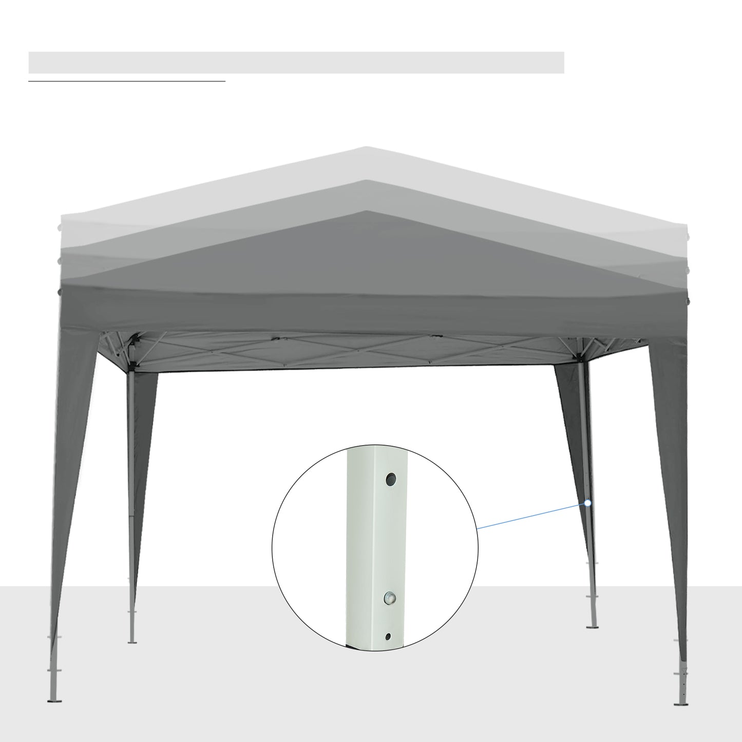 Outsunny Carpa Plegable Pop-up 3x3 M Con 4 Paredes Laterales Anti-uv Gris_4