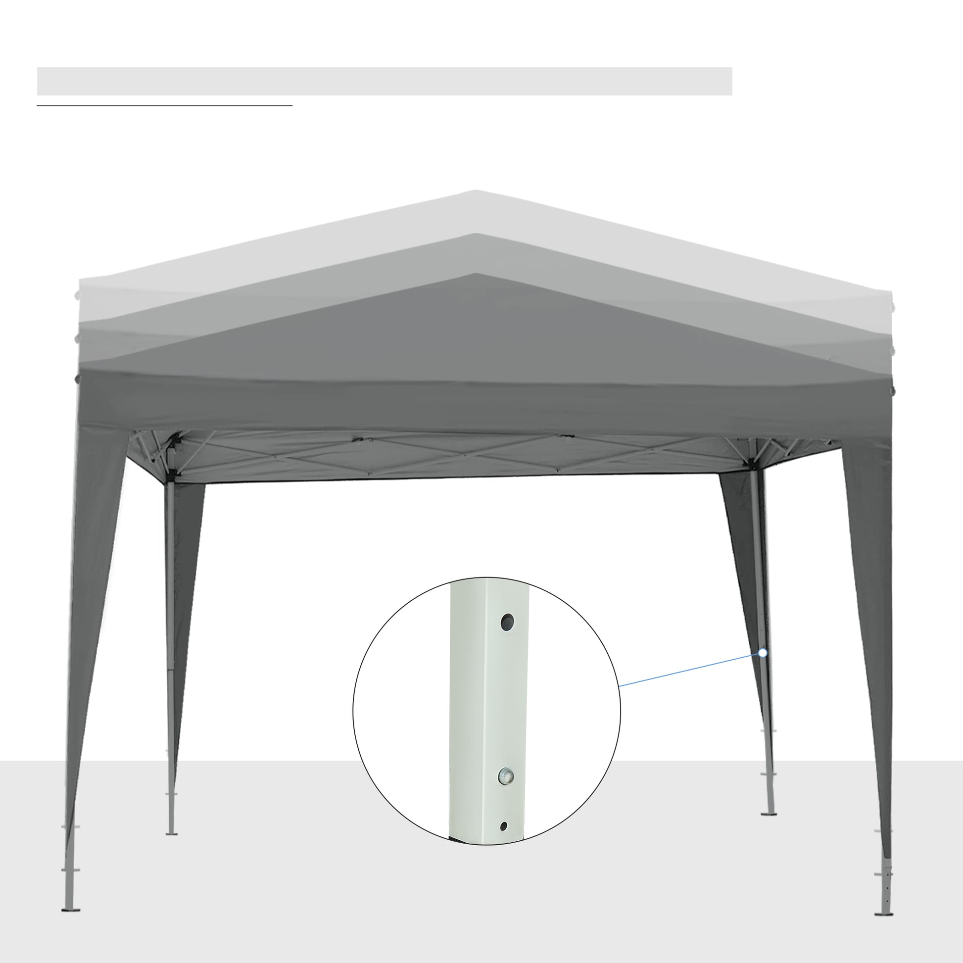 Outsunny Carpa Plegable Pop-up 3x3 M Con 4 Paredes Laterales Anti-uv Gris_4