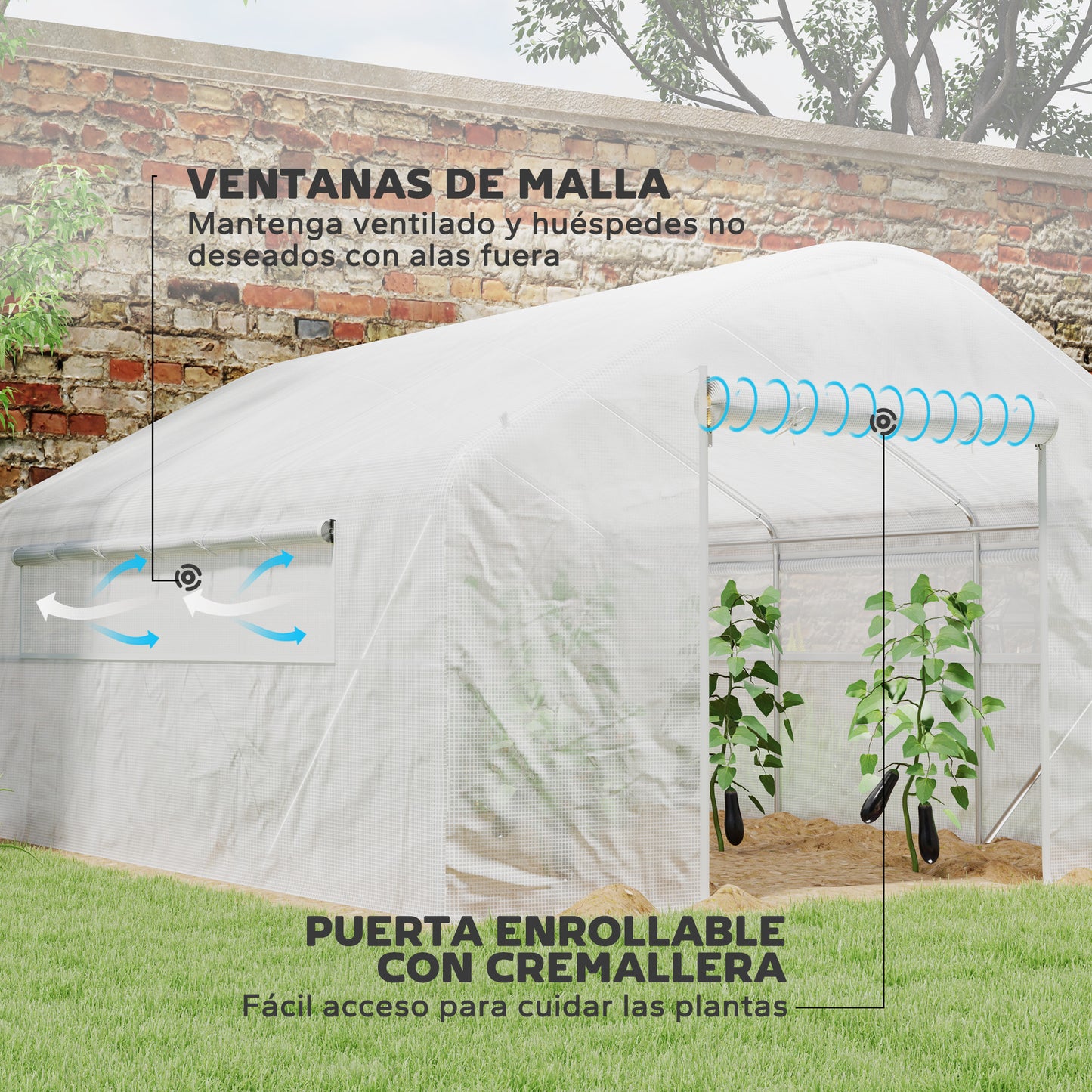 Outsunny Invernadero De Exterior 4x3x2 M Con Cubierta De Pe Anti-uv Blanco_4