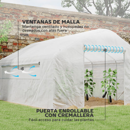 Outsunny Invernadero De Exterior 4x3x2 M Con Cubierta De Pe Anti-uv Blanco_4