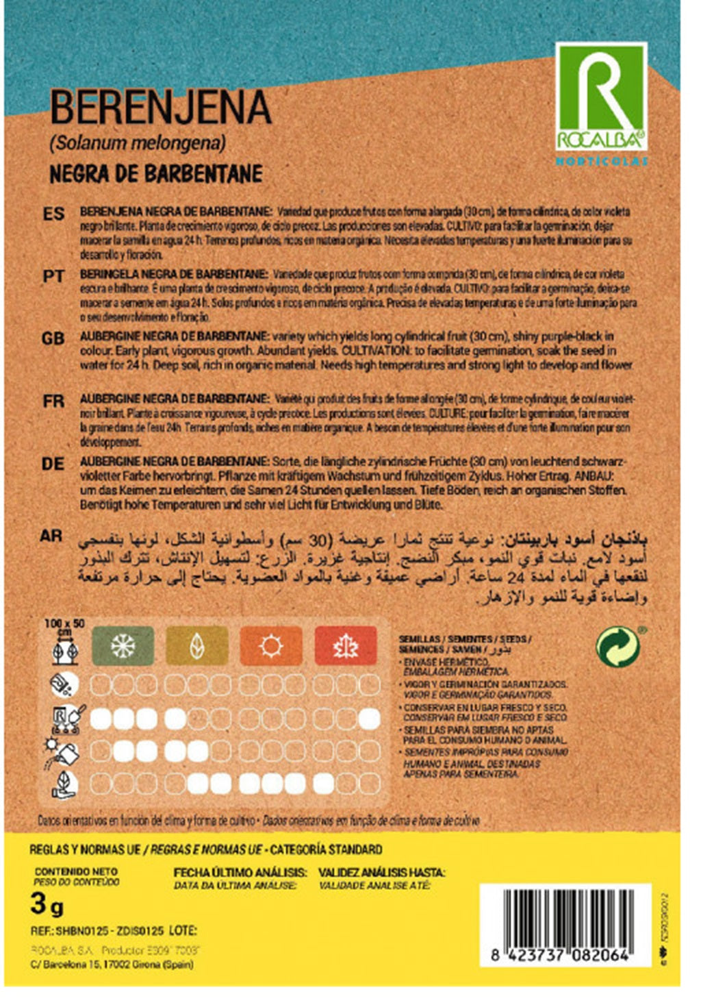 Semillas Berenjena Negra De Barbentane 3g