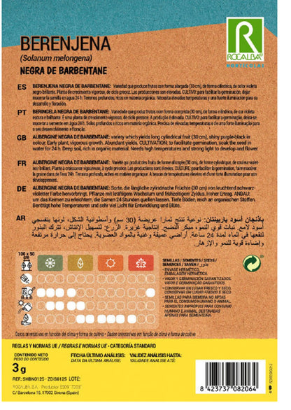 Semillas Berenjena Negra De Barbentane 3g