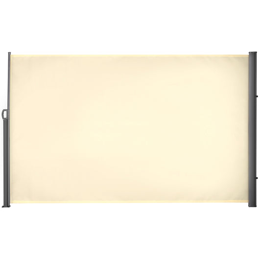 Outsunny Toldo Lateral Retráctil 300x180cm Pantalla Enrollable Para Jardín Crema_0