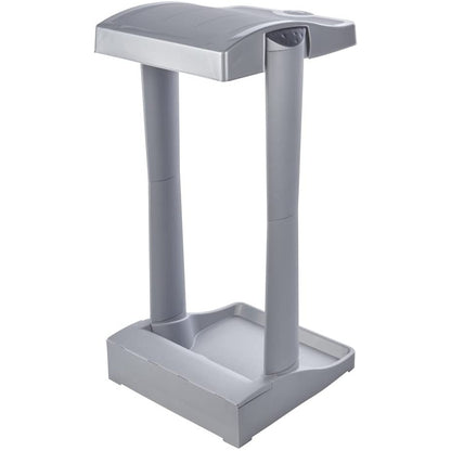 Papelera Vertical Soporte Para Bolsas De Basura Con Compartimento De Almacenaje, 60-120 L, Ole, Plateado_2