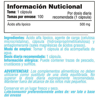 Ácido Alfa Lipoíco 500mg - 100 Cápsulas Vegetales - Acido Alfa Lipoico - Smart Supplements_4