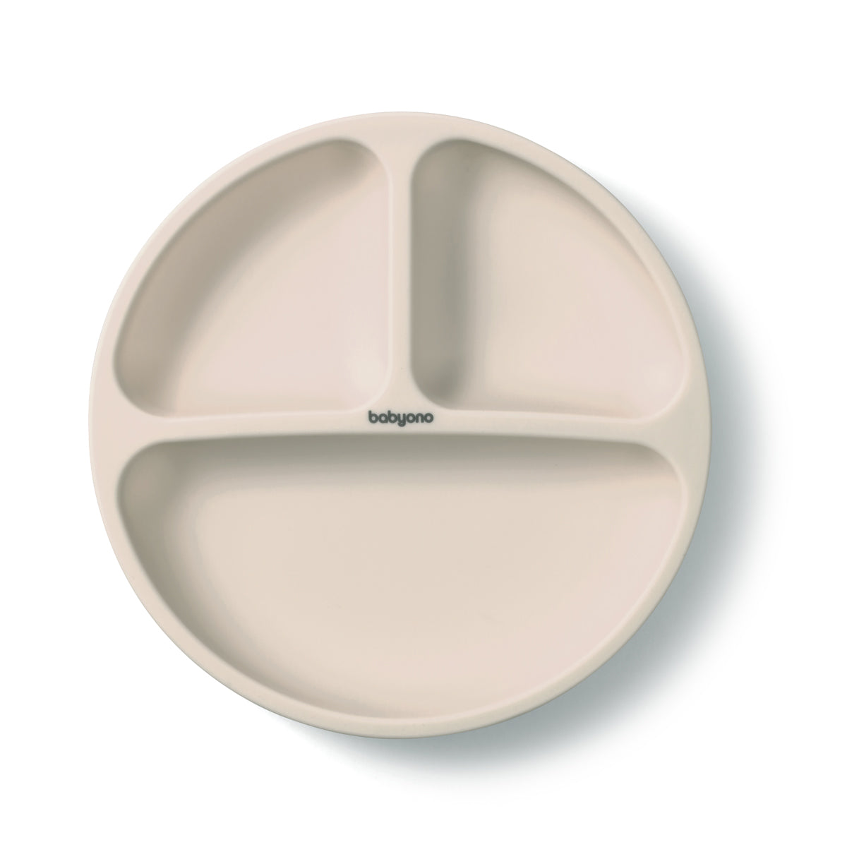 Plato De Silicona Con Compartimentos Y Ventosa Beige