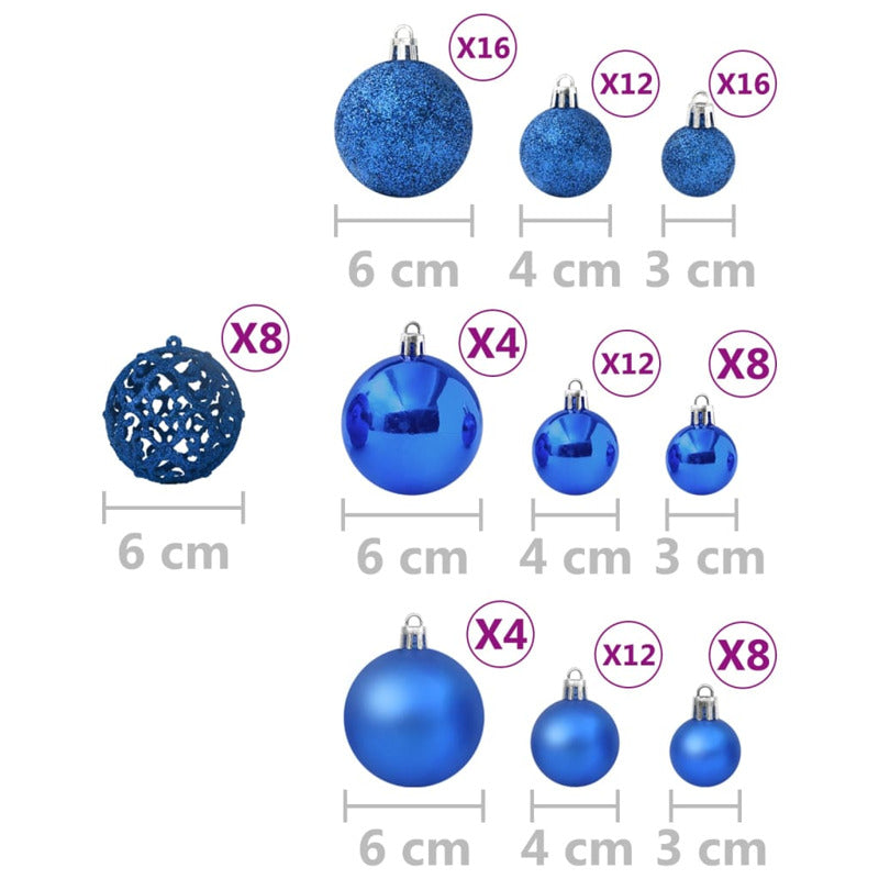Vidaxl Juego De Bolas De Navidad 100 Piezas Azul_5