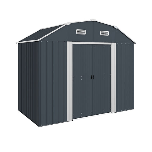 Outsunny Cobertizo De Jardín Exterior 2,7 M² 238x132x198,5 Cm Con Base Gris_0