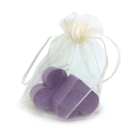 Bolsa De Organza Con 2 Jabones - Aroma Lavanda - Jabón De Glicerina Con Forma De Corazón - Detalle Para Invitados_0