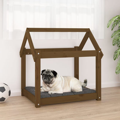 Vidaxl Cama Para Perros Madera Maciza Pino Marrón Miel 71x55x70 Cm_1
