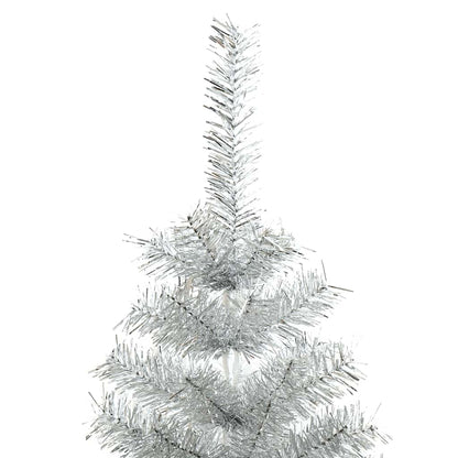 Vidaxl Árbol De Navidad Artificial Con Soporte Pet Plateado 150 Cm_3