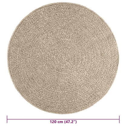 Vidaxl Alfombra Zizur Aspecto Yute Interior/exterior Beige Ø 120 Cm_2