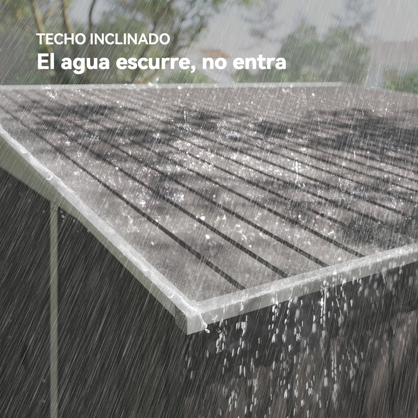 Outsunny Cobertizo De Jardín Con Puerta Y 2 Ventanas 8,9 M² 280x345x201 Cm Gris_3