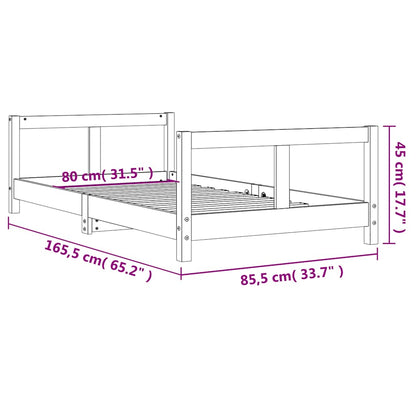 Vidaxl Estructura De Cama Para Niños Madera Maciza De Pino 80x160 Cm_2