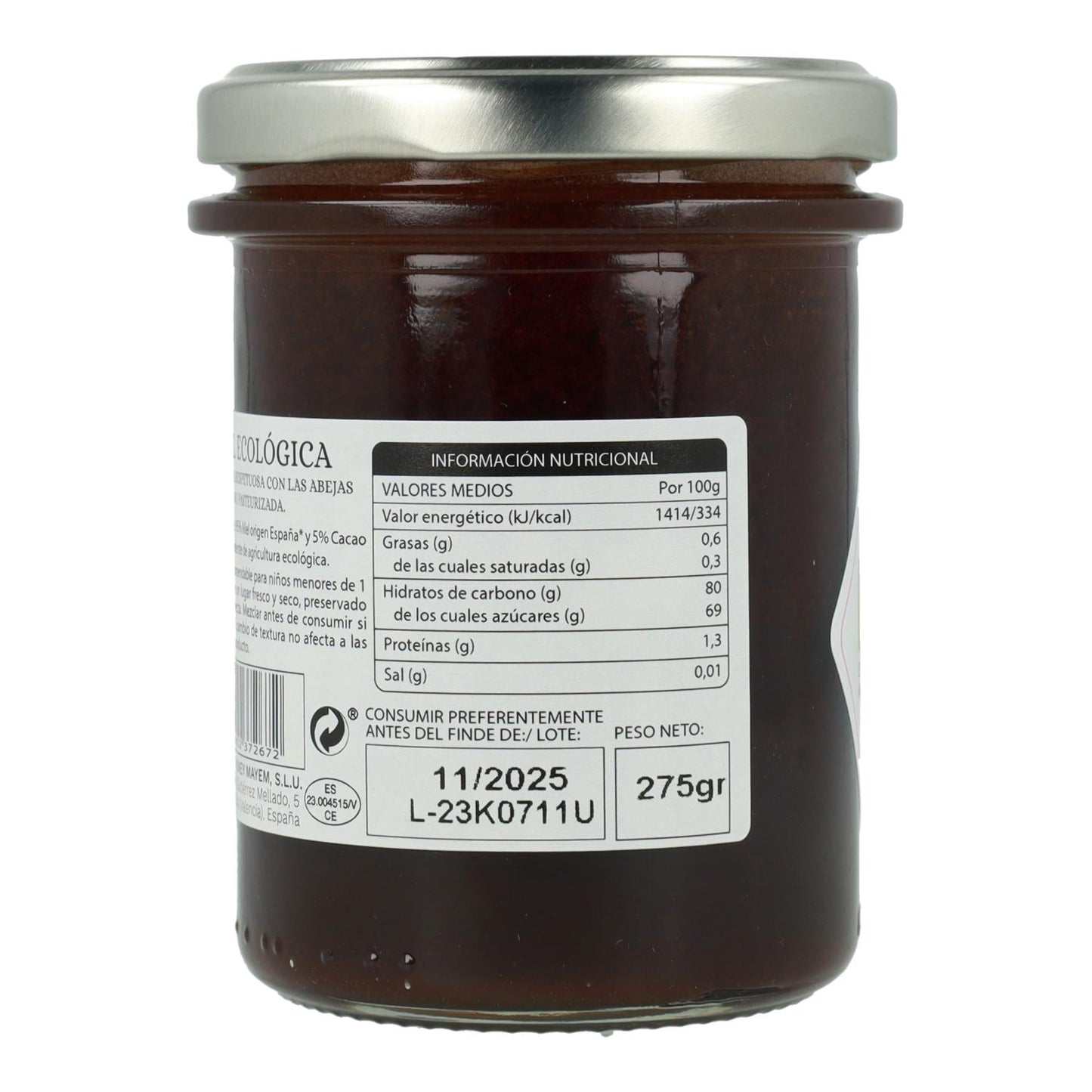 Miel con cacao bio Mayem 275 g