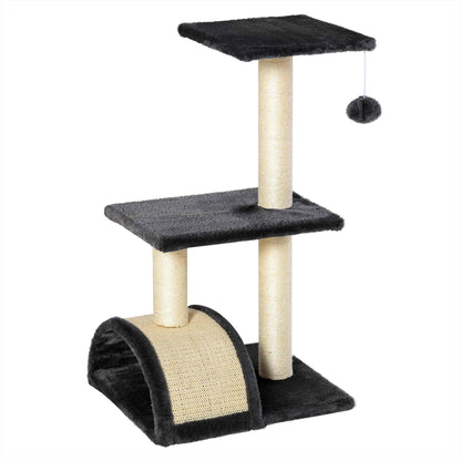Pawhut Rascador Para Gatos Medianos Con Postes De Sisal Y Plataformas Gris_0