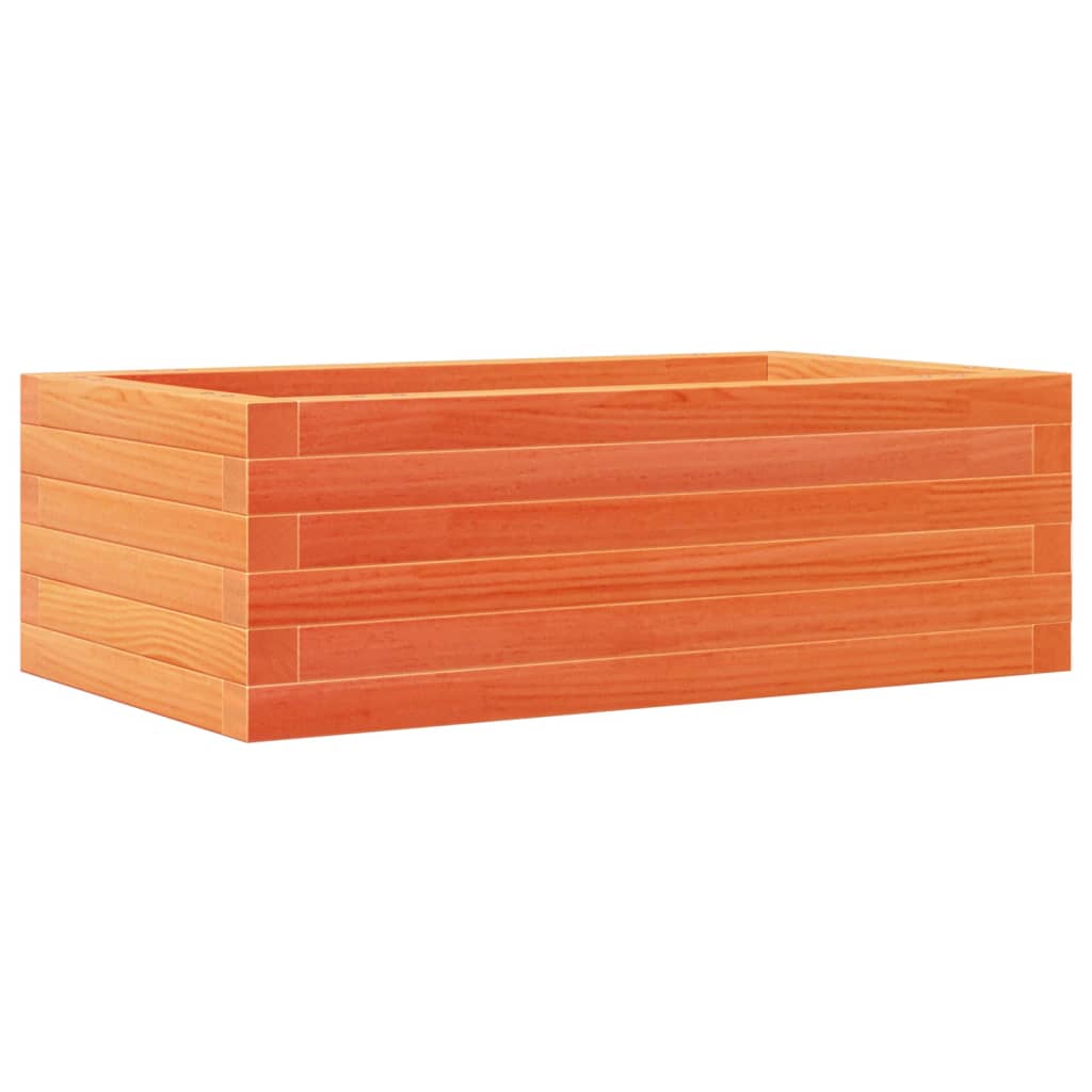 Jardinera De Madera Maciza Pino Marrón Cera 70x40x23 Cm_0