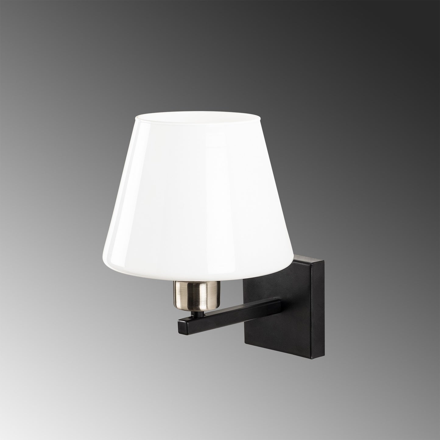 Aplique De Pared, Metal , Negro nickel blanco, 22x25x25, Casquillo E 27 Max 40 W_3
