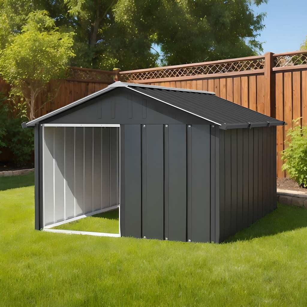 Vidaxl Casa Perros Acero Galvanizado Gris Antracita 116,5x153x81,5 Cm_1