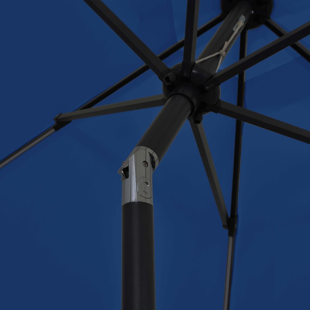 Vidaxl Sombrilla De Jardín Luces Led Palo De Aluminio Azul 300 Cm_3