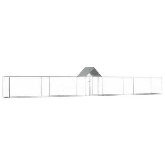 Vidaxl Gallinero Acero Galvanizado 9x1x1,5 M_0