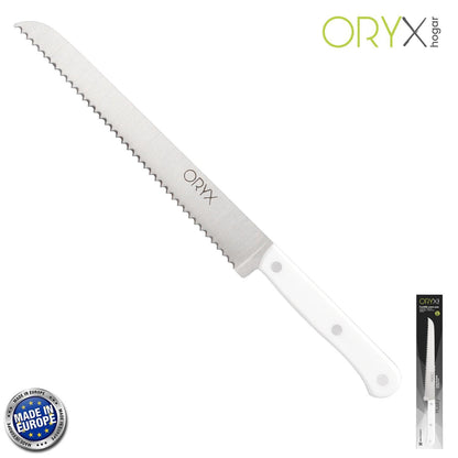 Cuchillo Husky Panero 21 Cm. Hoja Acero Inoxidable, Cuchillo Pan , Cuchillo Cortar Pan Mango Ergonomico Blanco_0