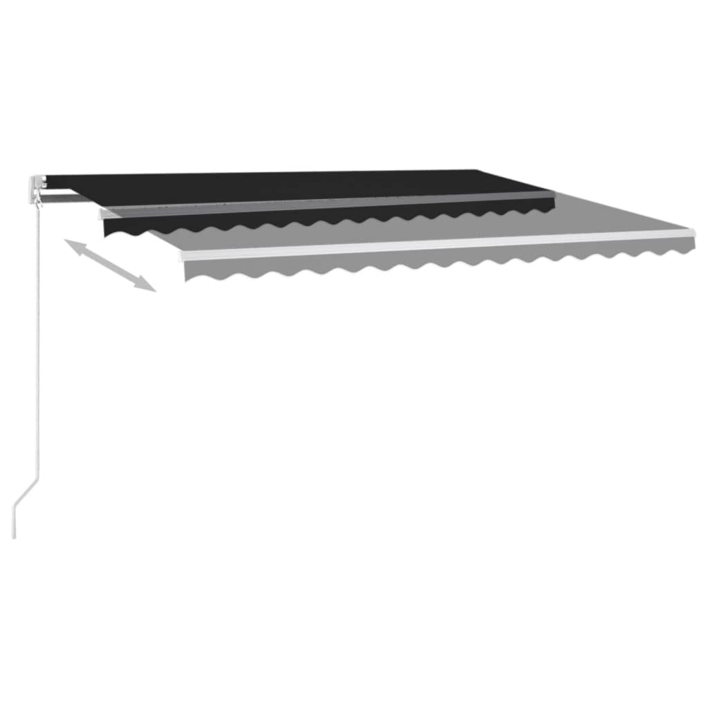 Toldo Manual Retráctil Con Led Gris Antracita 450x350 Cm_2
